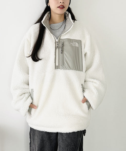 THE NORTH FACE(ザ・ノースフェイス)/2WAY リバーシブル 軽量 保温 プレイグリーン ボアフリース ナイロン ハーフジップアノラック/PLAY GREEN RVS FLEECE ANORAK | IM2234009 | アイボリー