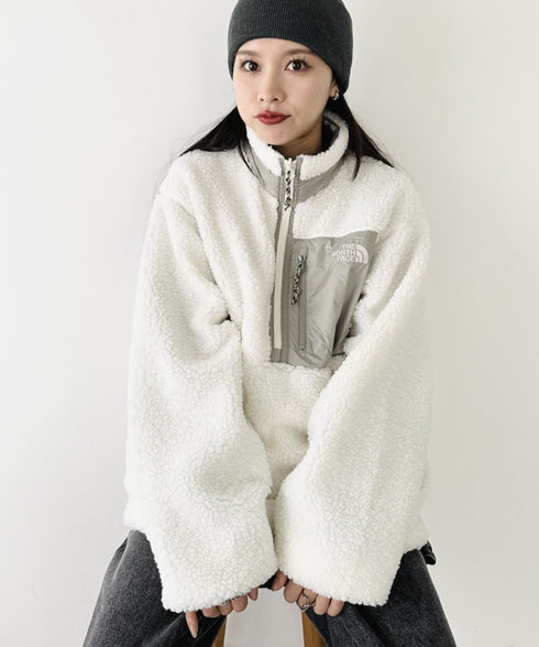 THE NORTH FACE(ザ・ノースフェイス)/2WAY リバーシブル 軽量 保温 プレイグリーン ボアフリース ナイロン ハーフジップアノラック/PLAY GREEN RVS FLEECE ANORAK | IM2234009 | アイボリー