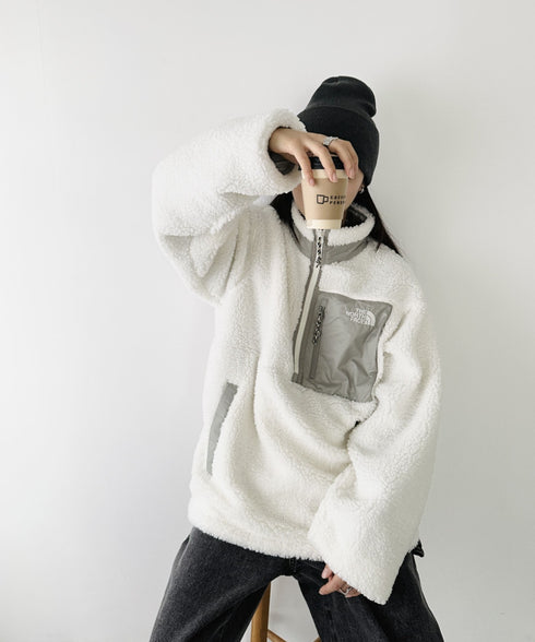 THE NORTH FACE(ザ・ノースフェイス)/2WAY リバーシブル 軽量 保温 プレイグリーン ボアフリース ナイロン ハーフジップアノラック/PLAY GREEN RVS FLEECE ANORAK | IM2234009 | アイボリー