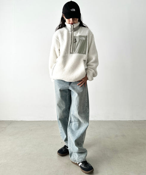 THE NORTH FACE(ザ・ノースフェイス)/2WAY リバーシブル 軽量 保温 プレイグリーン ボアフリース ナイロン ハーフジップアノラック/PLAY GREEN RVS FLEECE ANORAK | IM2234009 | アイボリー