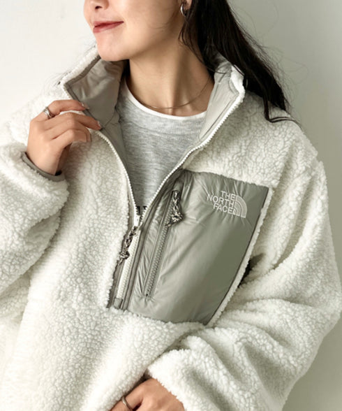 THE NORTH FACE(ザ・ノースフェイス)/2WAY リバーシブル 軽量 保温 プレイグリーン ボアフリース ナイロン ハーフジップアノラック/PLAY GREEN RVS FLEECE ANORAK | IM2234009 | アイボリー