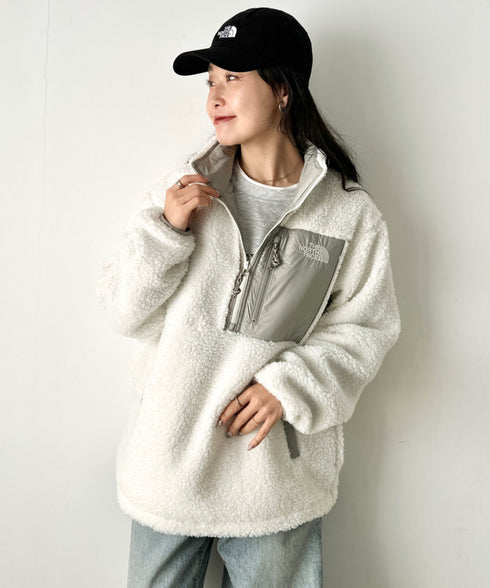 THE NORTH FACE(ザ・ノースフェイス)/2WAY リバーシブル 軽量 保温 プレイグリーン ボアフリース ナイロン ハーフジップアノラック/PLAY GREEN RVS FLEECE ANORAK | IM2234009 | アイボリー