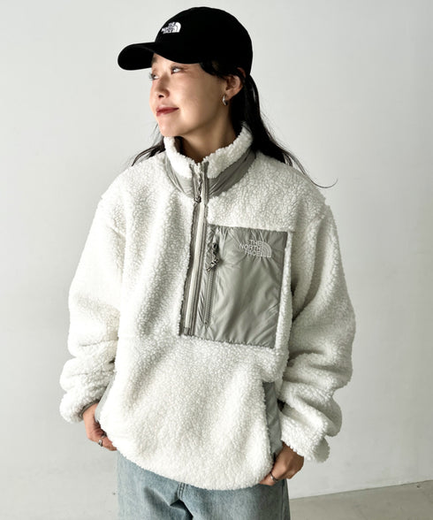 THE NORTH FACE(ザ・ノースフェイス)/2WAY リバーシブル 軽量 保温 プレイグリーン ボアフリース ナイロン ハーフジップアノラック/PLAY GREEN RVS FLEECE ANORAK | IM2234009 | アイボリー