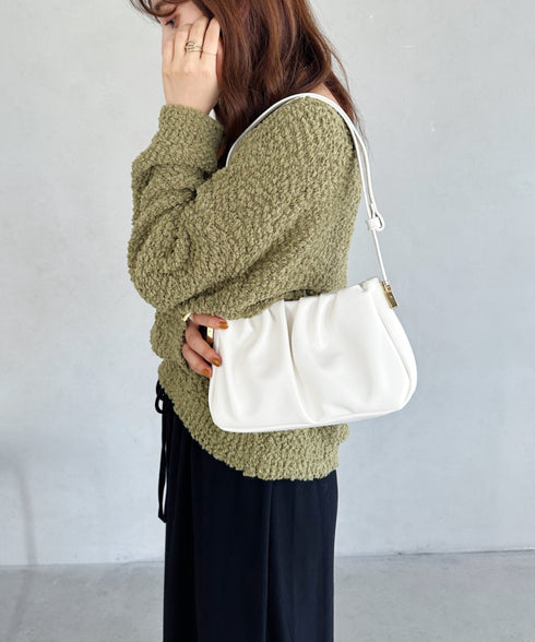 tack desigh leather shoulder bag/2WAYタックデザインPUショルダーバッグ | UN1233730 | アイボリー