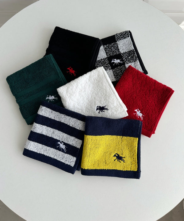 【POLO CHAMPS/ポロチャンプス】別注 ワンポイント刺繍 ミニタオルハンカチ | CL6233747 | ブラック