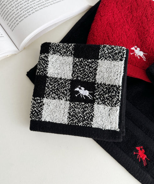 【POLO CHAMPS/ポロチャンプス】別注 ワンポイント刺繍 ミニタオルハンカチ | CL6233747 | ブラック系その他
