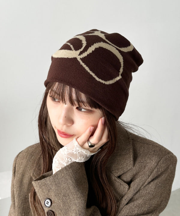 モチーフジャガードビーニー | CL5233818 | ブラウン