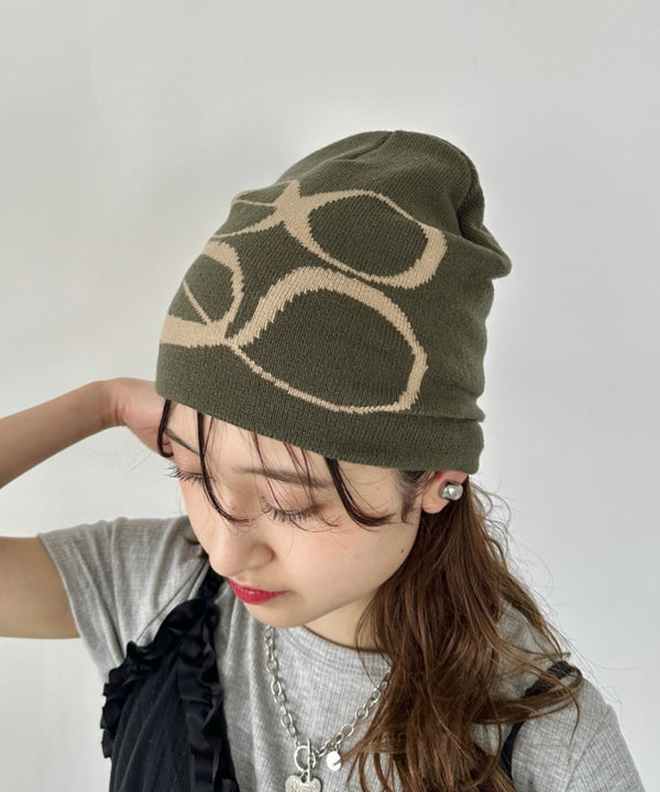 モチーフジャガードビーニー | CL5233818 | カーキ