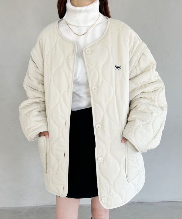 【POLO CHAMPS/ポロチャンプス】 別注 袖取り外し2WAYキルティングジャケット | MD2234001 | アイボリー