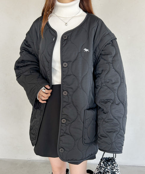 【POLO CHAMPS/ポロチャンプス】 別注 袖取り外し2WAYキルティングジャケット | MD2234001 | ブラック