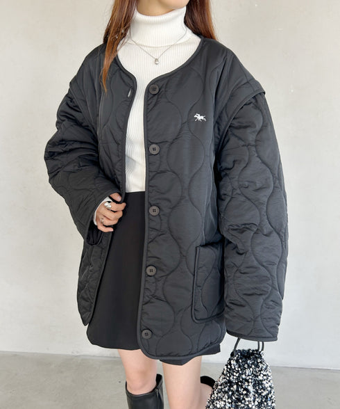 【POLO CHAMPS/ポロチャンプス】 別注 袖取り外し2WAYキルティングジャケット | MD2234001 | ブラック