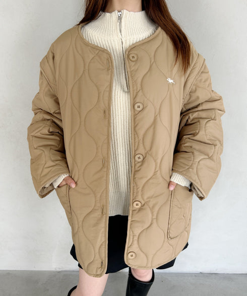 【POLO CHAMPS/ポロチャンプス】 別注 袖取り外し2WAYキルティングジャケット | MD2234001 | ベージュ