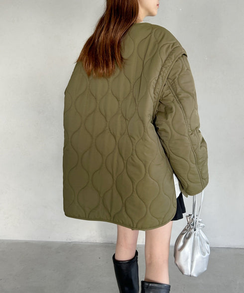 【POLO CHAMPS/ポロチャンプス】 別注 袖取り外し2WAYキルティングジャケット | MD2234001 | カーキ