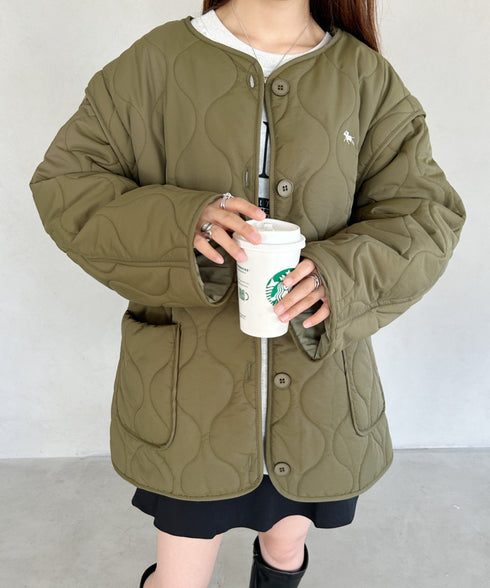 【POLO CHAMPS/ポロチャンプス】 別注 袖取り外し2WAYキルティングジャケット | MD2234001 | カーキ