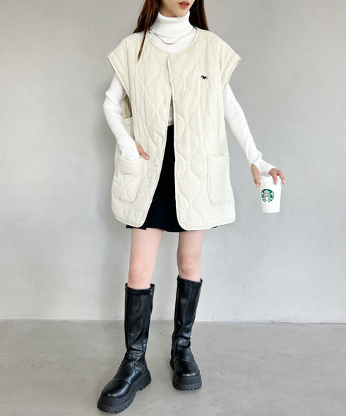 【POLO CHAMPS/ポロチャンプス】 別注 袖取り外し2WAYキルティングジャケット | MD2234001 | アイボリー