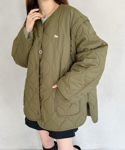 【POLO CHAMPS/ポロチャンプス】 別注 袖取り外し2WAYキルティングジャケット | MD2234001 | カーキ