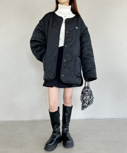 【POLO CHAMPS/ポロチャンプス】 別注 袖取り外し2WAYキルティングジャケット | MD2234001 | ブラック