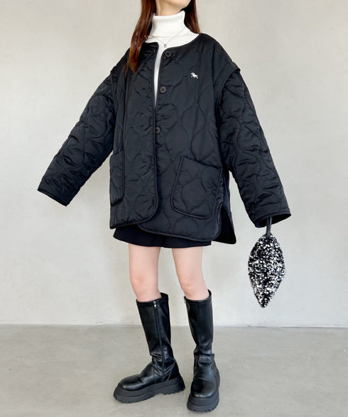 【POLO CHAMPS/ポロチャンプス】 別注 袖取り外し2WAYキルティングジャケット | MD2234001 | ブラック