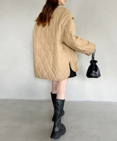 【POLO CHAMPS/ポロチャンプス】 別注 袖取り外し2WAYキルティングジャケット | MD2234001 | ベージュ