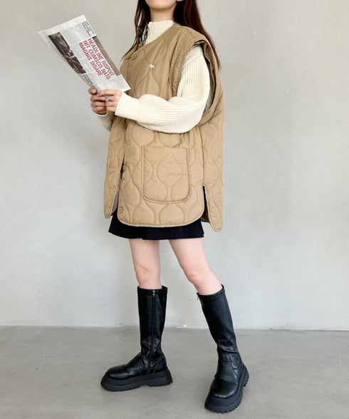 【POLO CHAMPS/ポロチャンプス】 別注 袖取り外し2WAYキルティングジャケット | MD2234001 | ベージュ