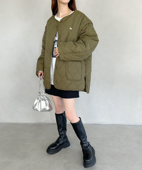 【POLO CHAMPS/ポロチャンプス】 別注 袖取り外し2WAYキルティングジャケット | MD2234001 | カーキ