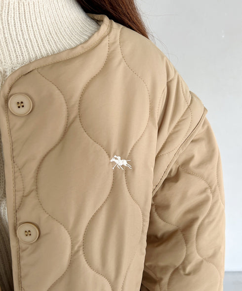 【POLO CHAMPS/ポロチャンプス】 別注 袖取り外し2WAYキルティングジャケット | MD2234001 | ベージュ