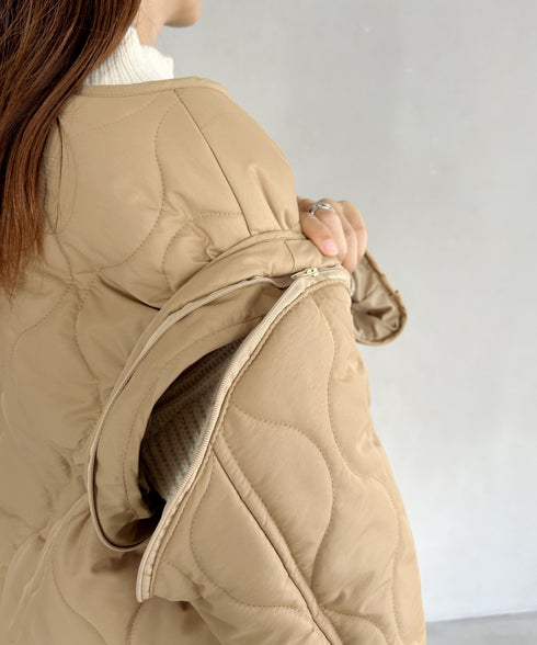 【POLO CHAMPS/ポロチャンプス】 別注 袖取り外し2WAYキルティングジャケット | MD2234001 | ベージュ