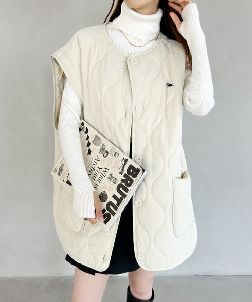 【POLO CHAMPS/ポロチャンプス】 別注 袖取り外し2WAYキルティングジャケット | MD2234001 | アイボリー