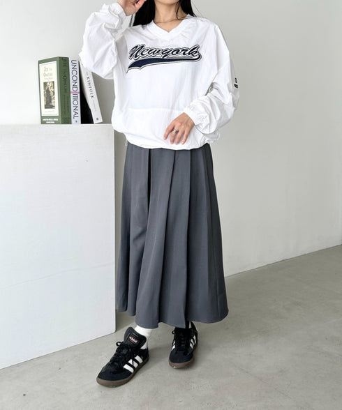 カレッジロゴ刺繍ナイロンプルオーバー | CL2233853 | ホワイト