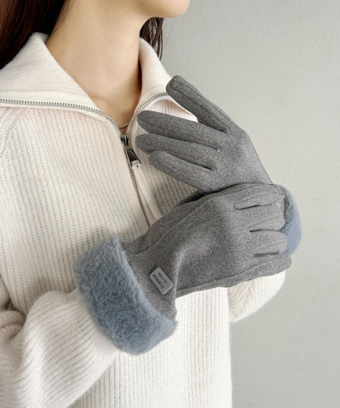 【スマホ対応】裏起毛ファー手袋 | MD6234004 | グレー