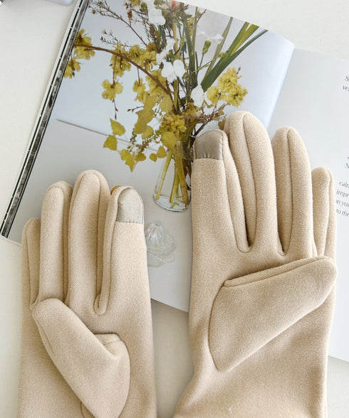 【スマホ対応】裏起毛ファー手袋 | MD6234004 | ベージュ