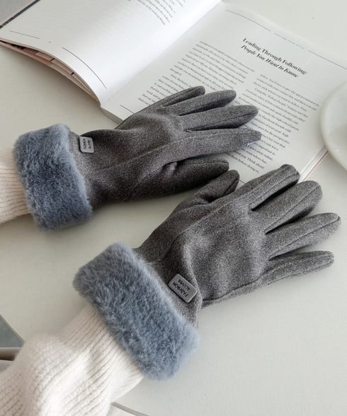 【スマホ対応】裏起毛ファー手袋 | MD6234004 | グレー