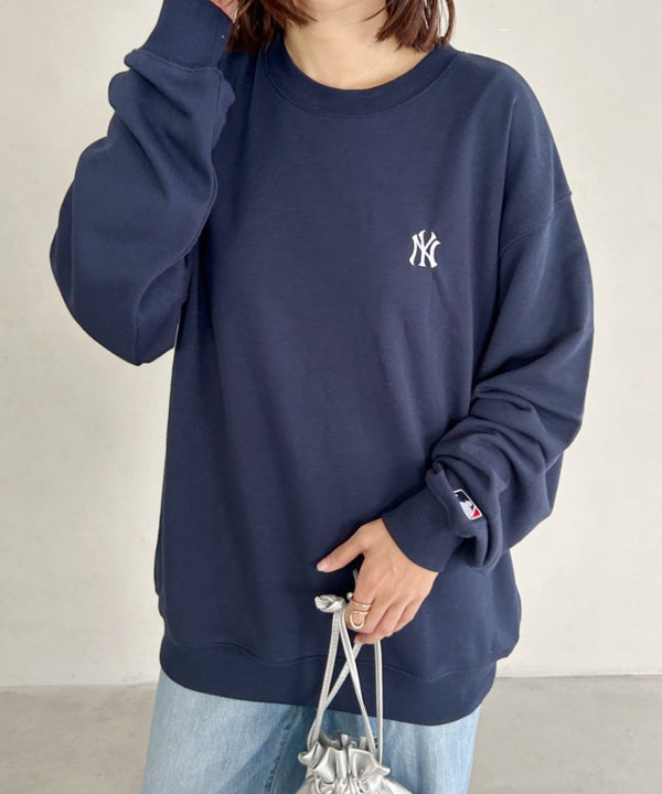 【MLB/エムエルビー】メジャーリーグベースボール 別注 チームロゴ刺繍 裏毛スウェット | MD2233027 | ネイビー