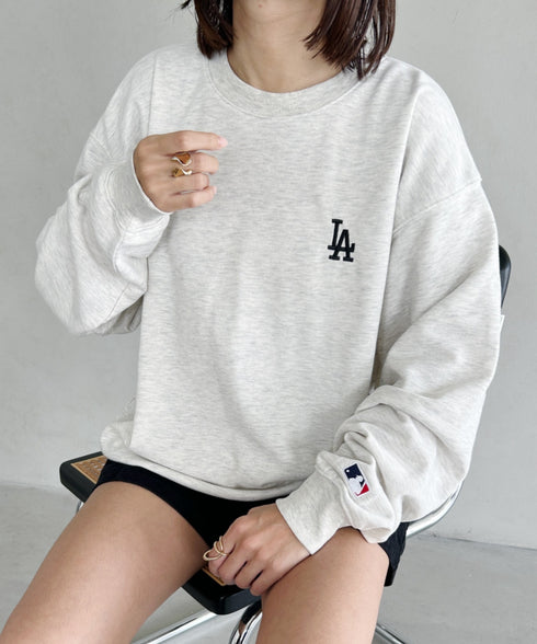【MLB/エムエルビー】メジャーリーグベースボール 別注 チームロゴ刺繍 裏毛スウェット | MD2233027 | グレー系その他