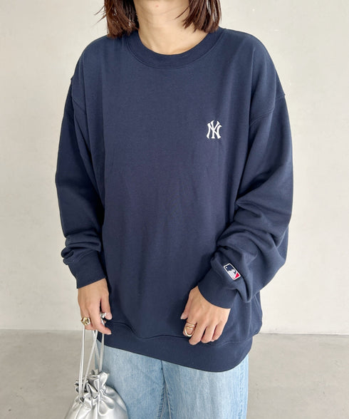 【MLB/エムエルビー】メジャーリーグベースボール 別注 チームロゴ刺繍 裏毛スウェット | MD2233027 | ネイビー