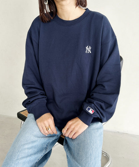 【MLB/エムエルビー】メジャーリーグベースボール 別注 チームロゴ刺繍 裏毛スウェット | MD2233027 | ネイビー