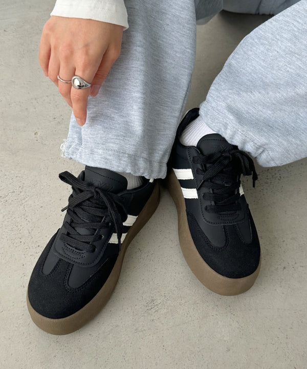 ダブルライン厚底ジャーマンスニーカー | CL3233925 | ブラック系その他