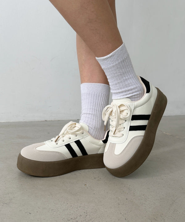 ダブルライン厚底ジャーマンスニーカー | CL3233925 | ホワイト