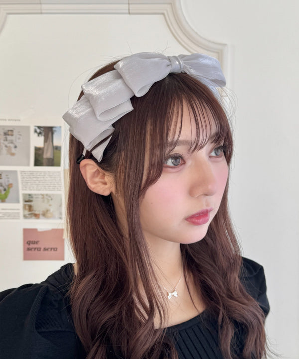 【7色展開】ボリュームリボンカチューシャ | NU4233929 | グレー
