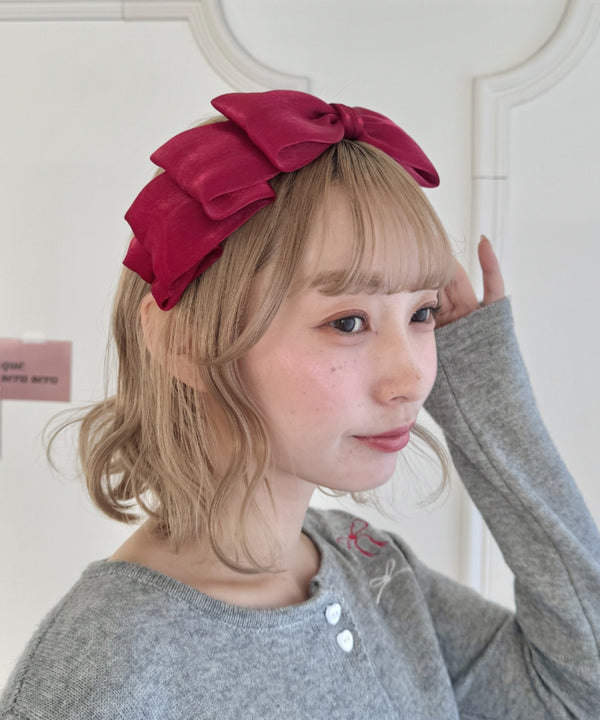 【7色展開】ボリュームリボンカチューシャ | NU4233929 | レッド