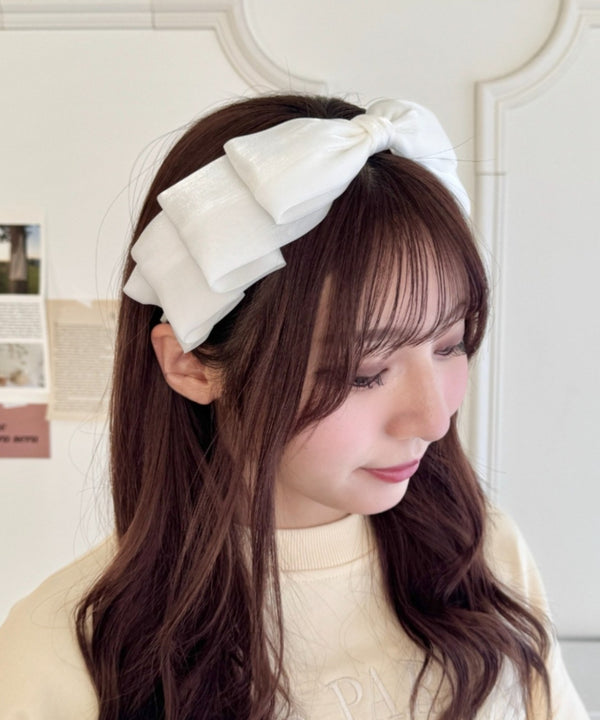 【7色展開】ボリュームリボンカチューシャ | NU4233929 | ホワイト