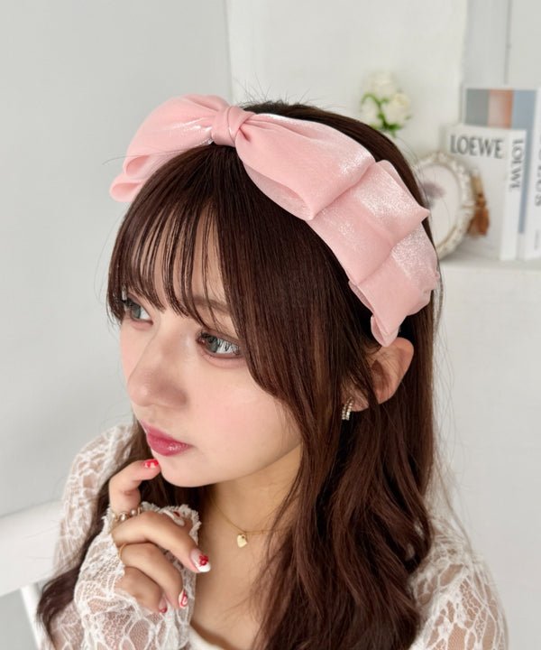 【7色展開】ボリュームリボンカチューシャ | NU4233929 | ピンク