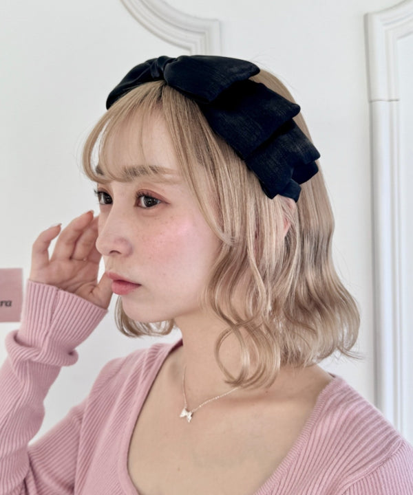 【7色展開】ボリュームリボンカチューシャ | NU4233929 | ブラック