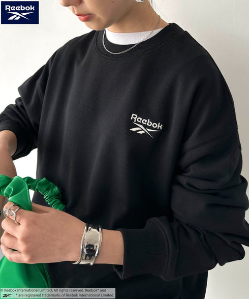 【WEB限定 別注】Reebok(リーボック)/ワンポイント 刺繍ロゴ クルーネック スウェット | IM2234029 | ブラック