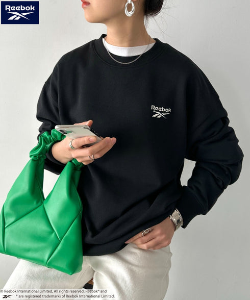 【WEB限定 別注】Reebok(リーボック)/ワンポイント 刺繍ロゴ クルーネック スウェット | IM2234029 | ブラック