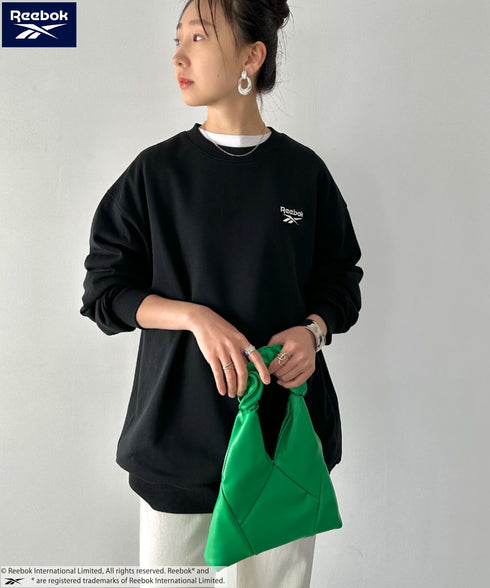 【WEB限定 別注】Reebok(リーボック)/ワンポイント 刺繍ロゴ クルーネック スウェット | IM2234029 | ブラック