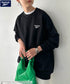 【WEB限定 別注】Reebok(リーボック)/ワンポイント 刺繍ロゴ クルーネック スウェット | IM2234029 | ブラック