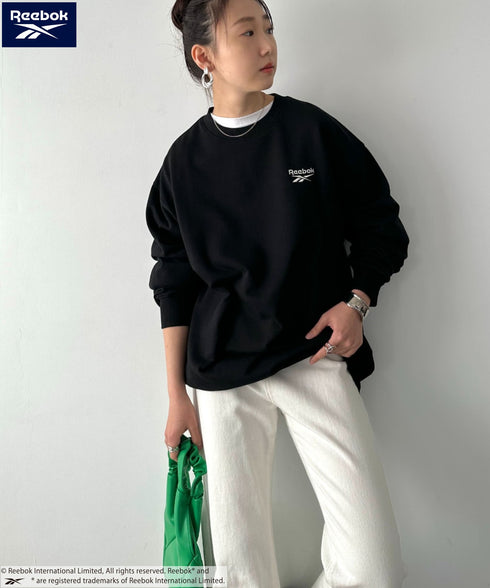 【WEB限定 別注】Reebok(リーボック)/ワンポイント 刺繍ロゴ クルーネック スウェット | IM2234029 | ブラック