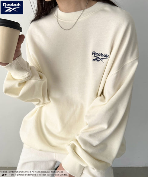 【WEB限定 別注】Reebok(リーボック)/ワンポイント 刺繍ロゴ クルーネック スウェット | IM2234029 | アイボリー