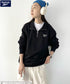 【WEB限定 別注】Reebok(リーボック)/ワンポイント 刺繍ロゴ ハーフジップ スウェット プルオーバー | IM2234030 | ブラック